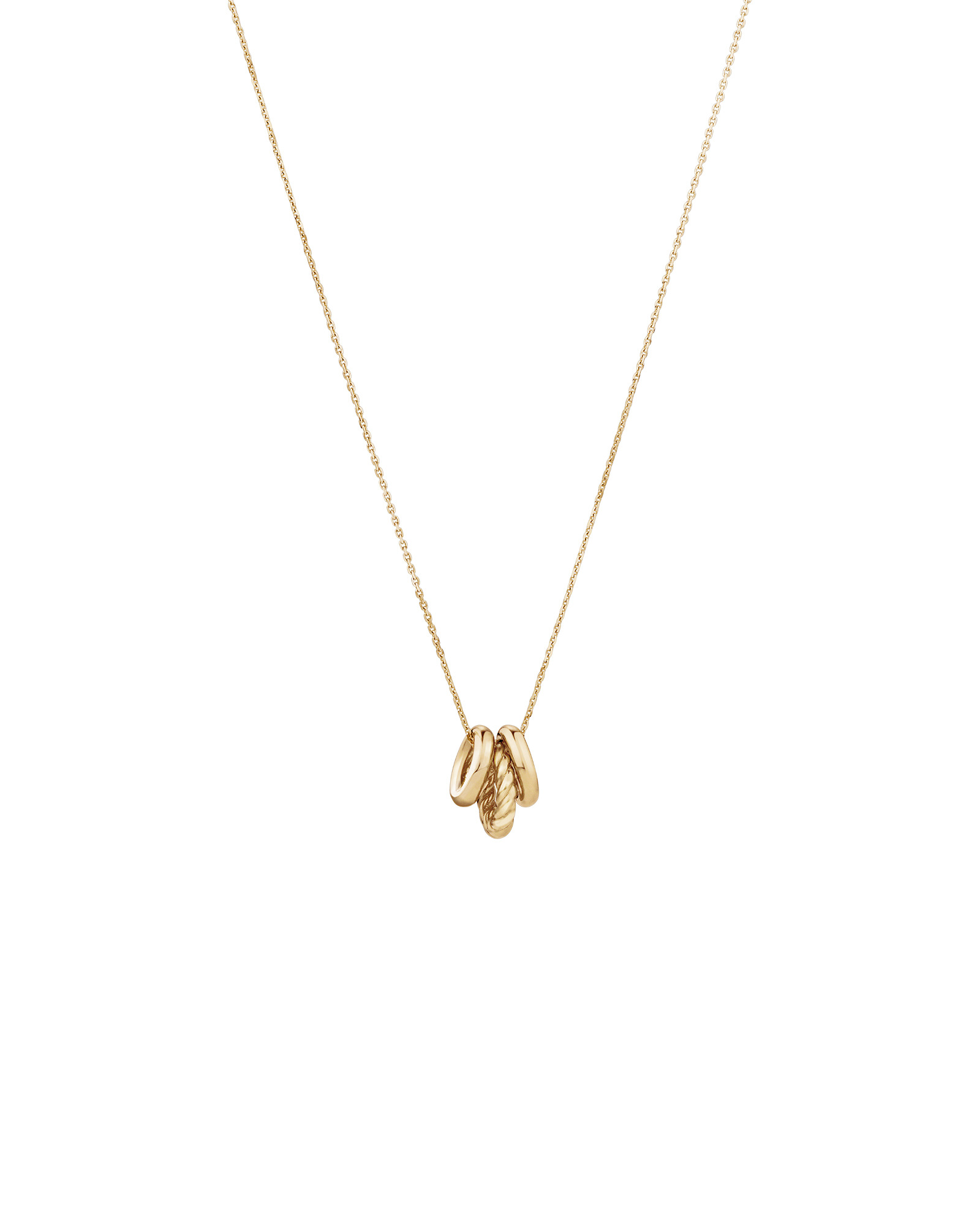 Rondel Trio Necklace in 10kt Yellow Gold