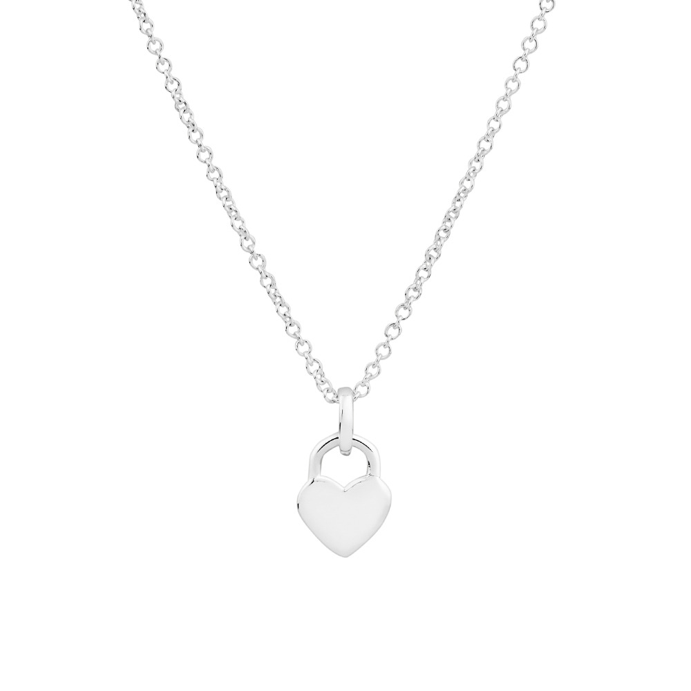 Heart Lock Pendant in Sterling Silver