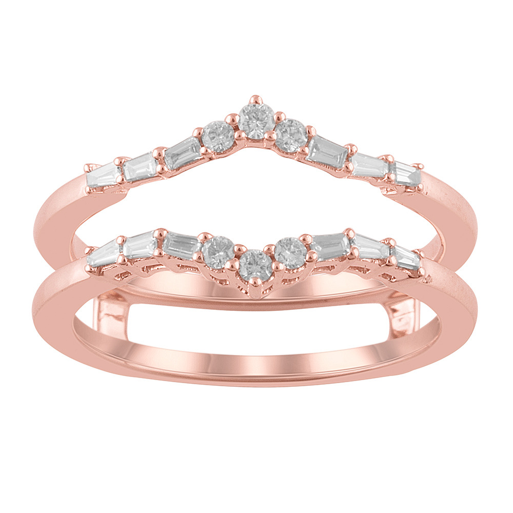 Enhancer Ring with 1/4 Carat TW of Diamonds in 10ct Rose Gold