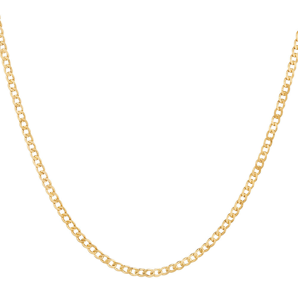 Hollow Curb Chain in 10kt Yellow Gold