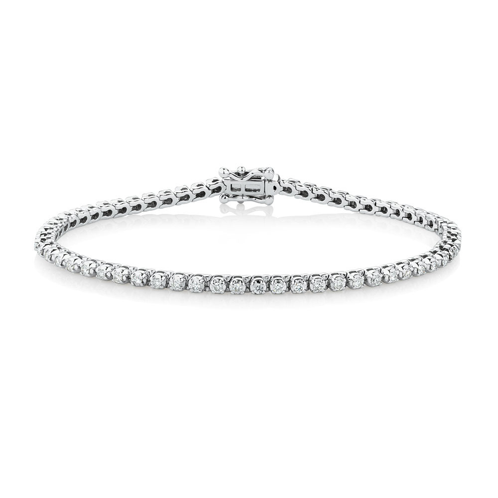 Tennis Bracelet with 1 Carat TW of Diamonds in 10ct White Gold
