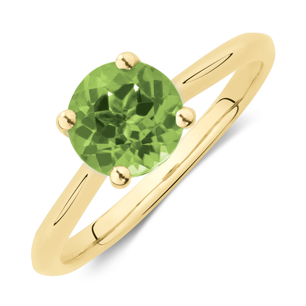 Ring with Peridot in 10ct Yellow Gold