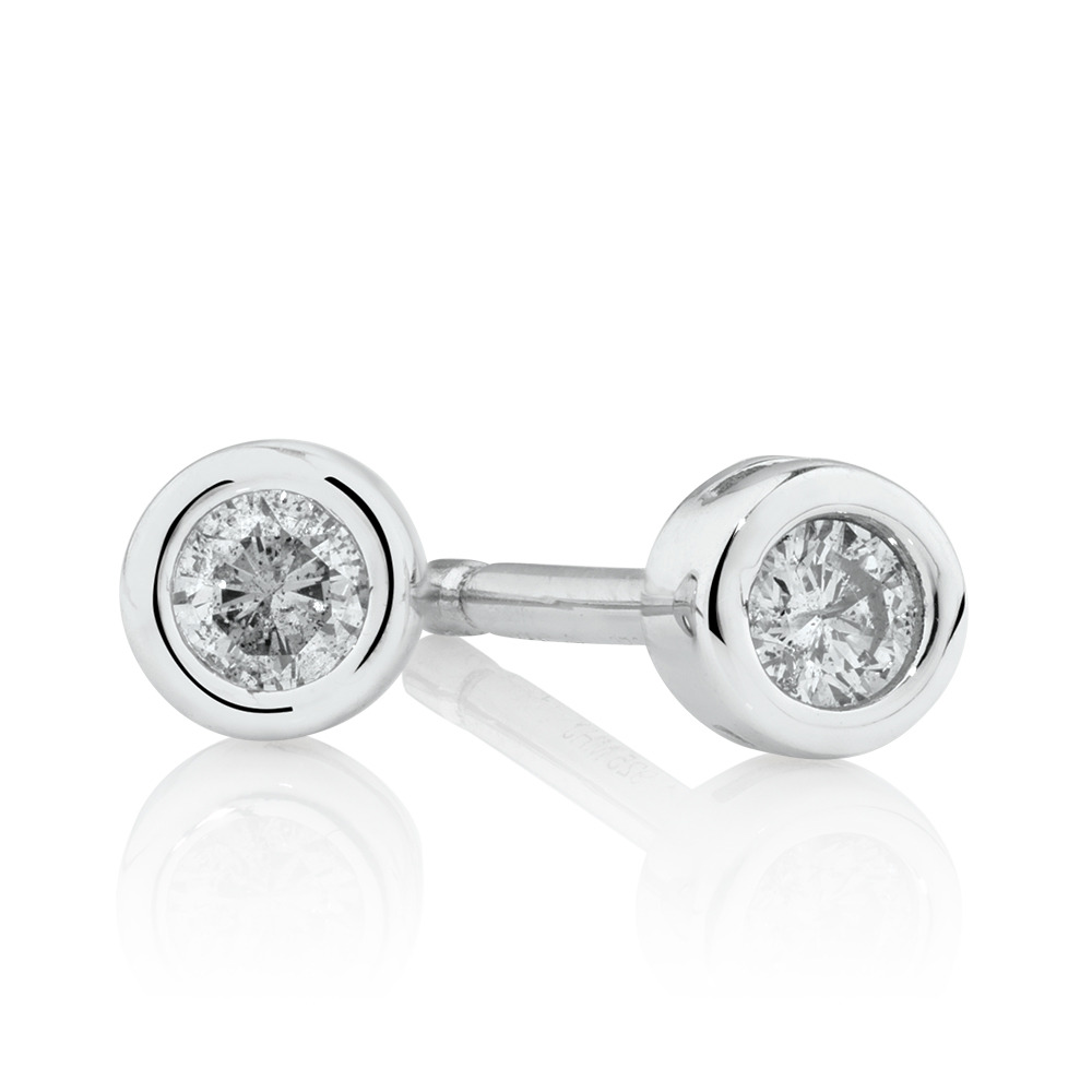 sterling silver diamond stud earrings