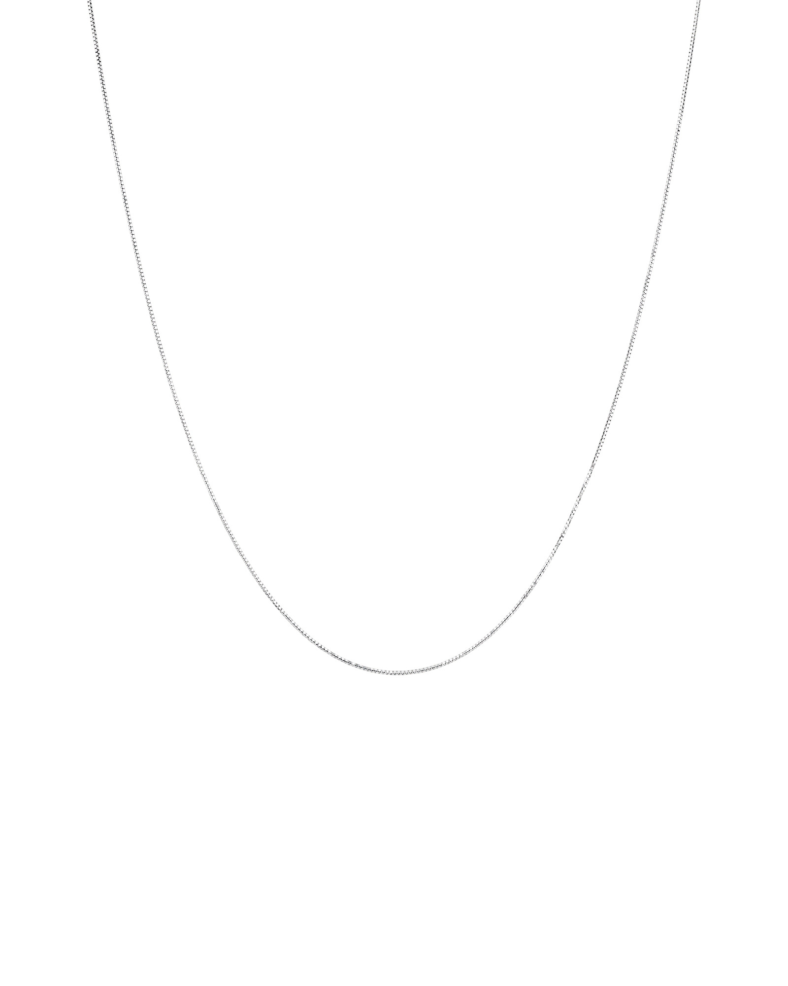 0.66mm Width Box Chain in 18kt White Gold