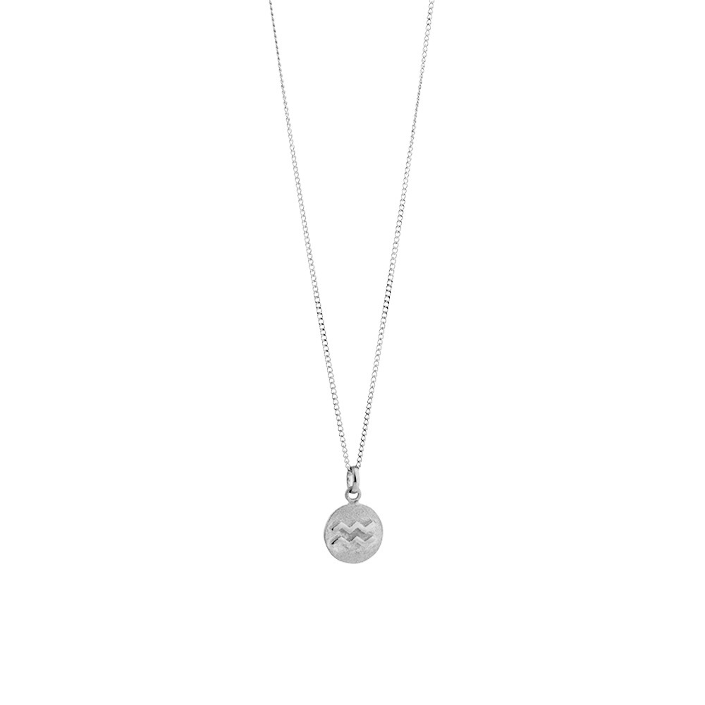 Aquarius Zodiac Pendant in Sterling Silver