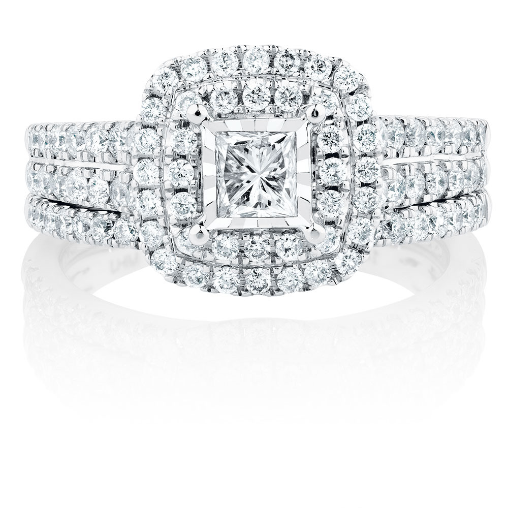 Bridal with 1 Carat TW of Diamonds in 14ct White Gold