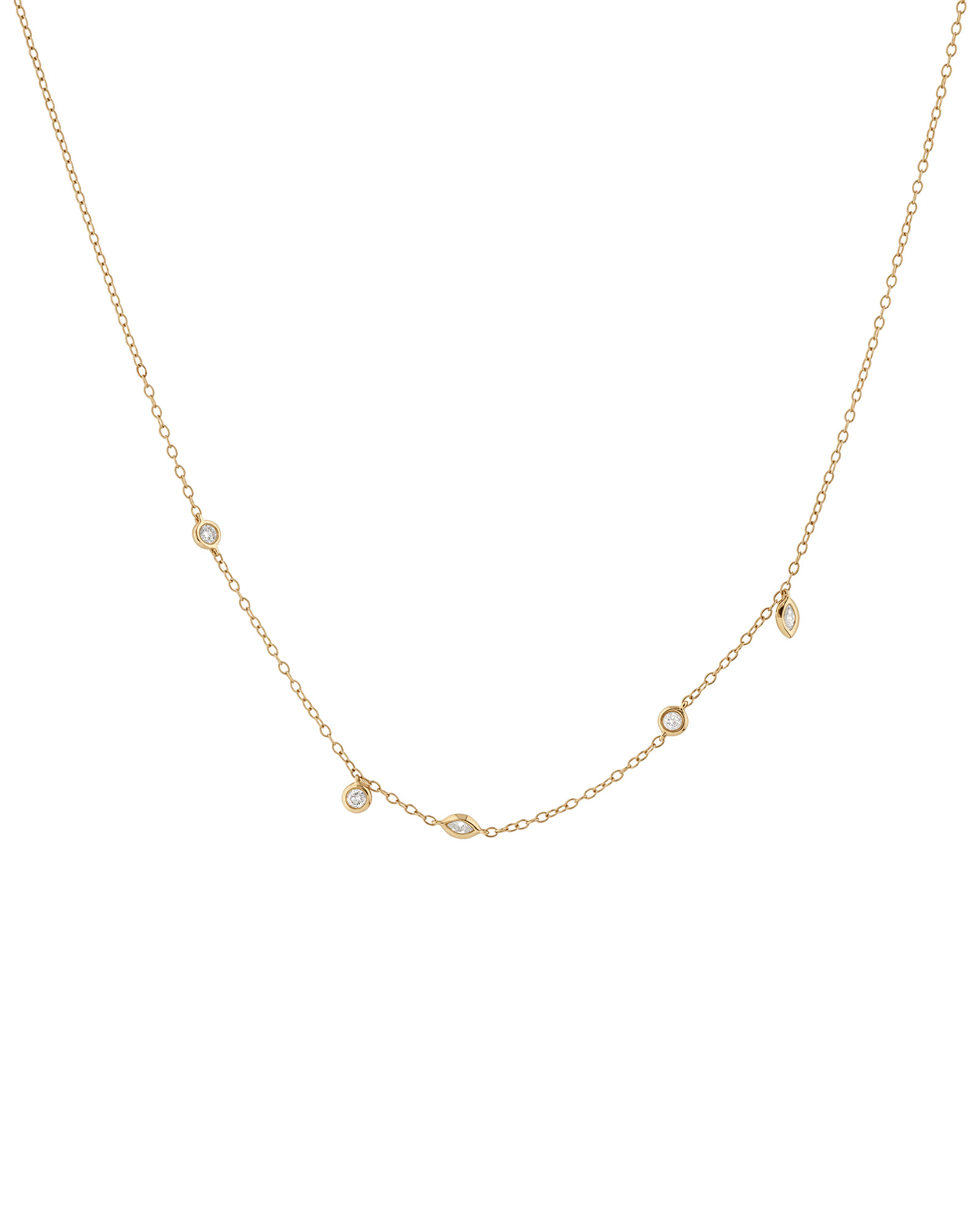 Station Necklace with 0.15 Carat TW of 