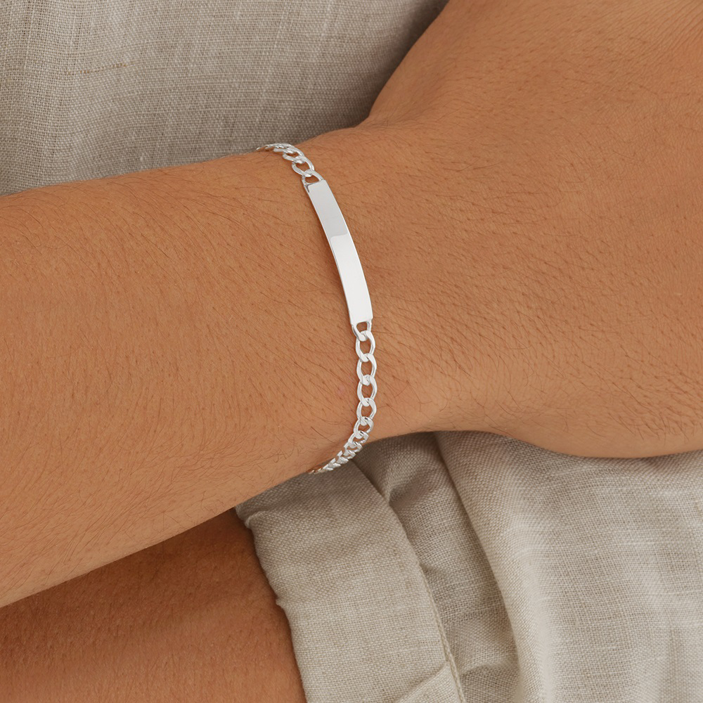 19cm (7.5") Identity Bracelet in Sterling Silver
