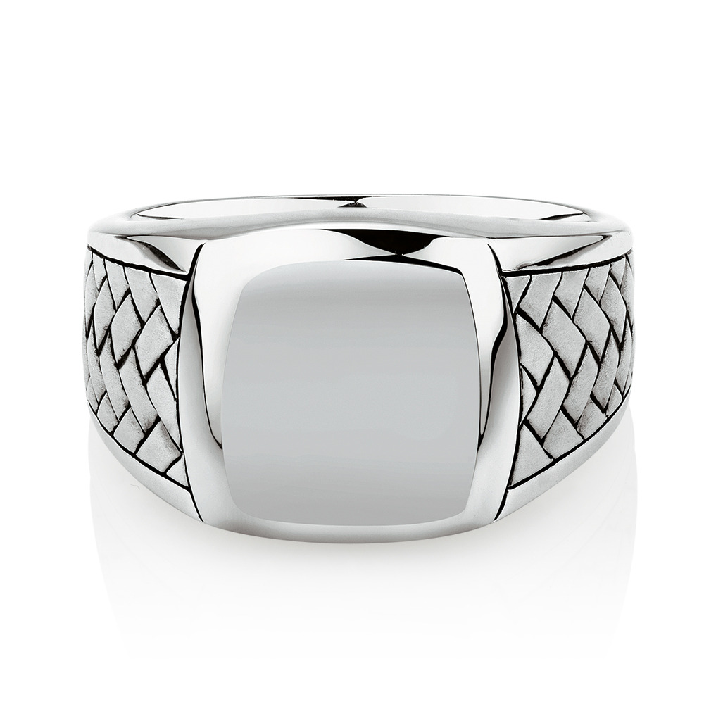 Patterned Ring In Sterling Silver