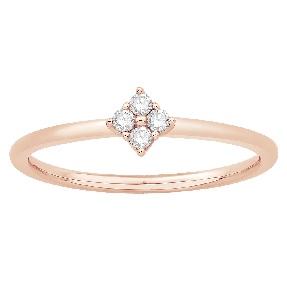 Stacker Ring with Diamonds in 10ct Rose Gold