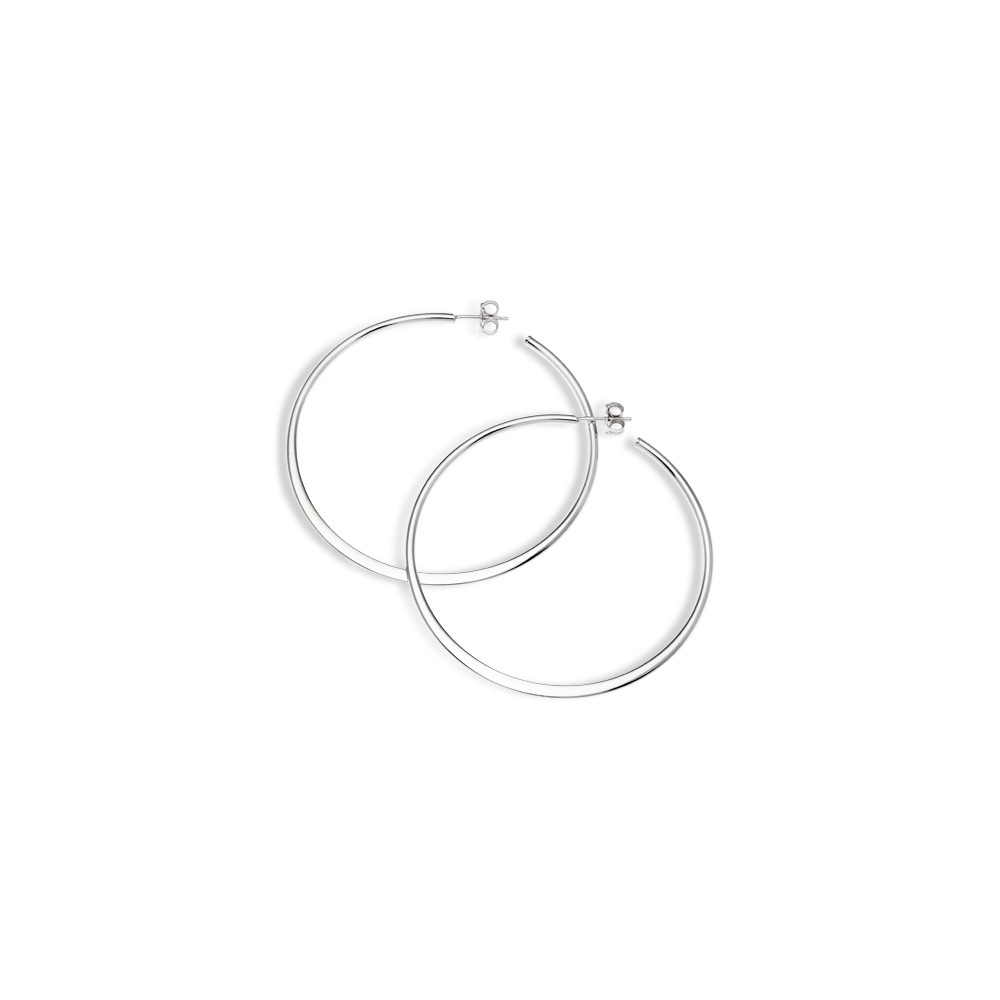 Medium Hoop Earrings in Sterling Silver