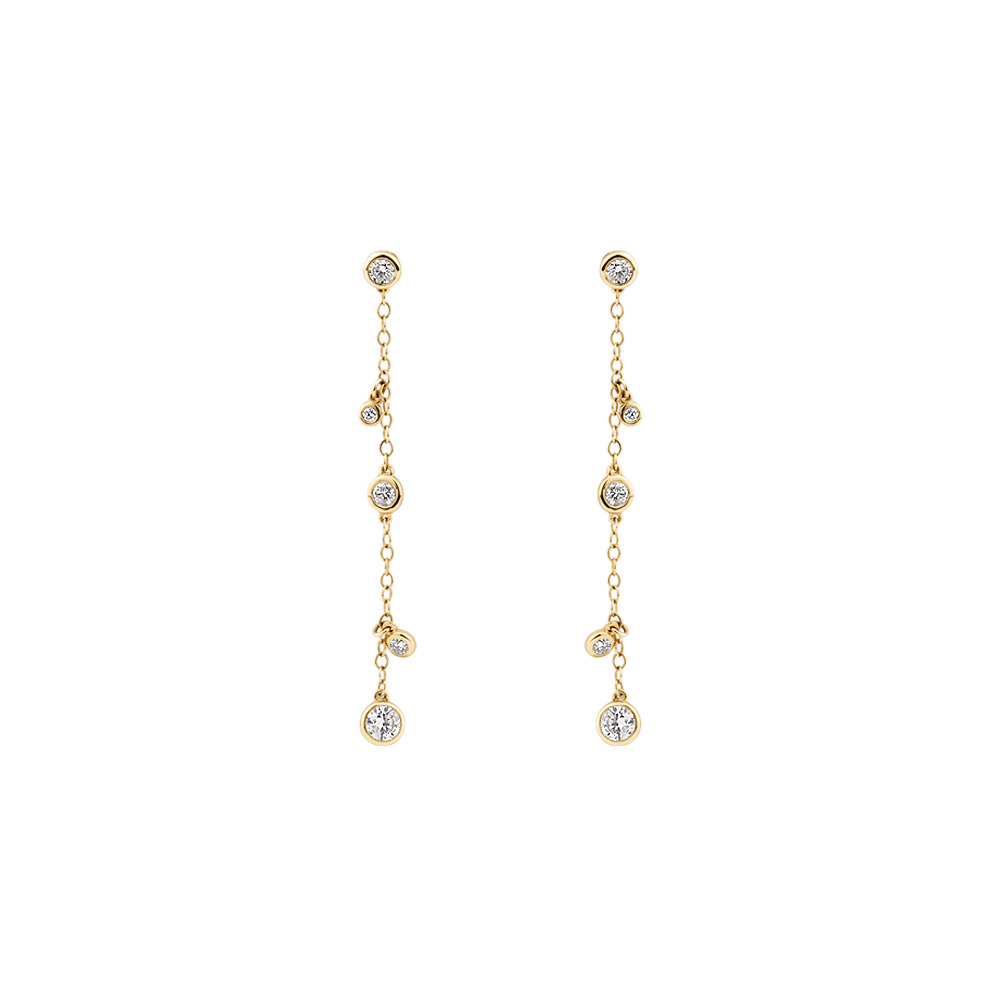 Drop Earrings with 0.40 Carat TW of Diamonds in 10ct Yellow Gold