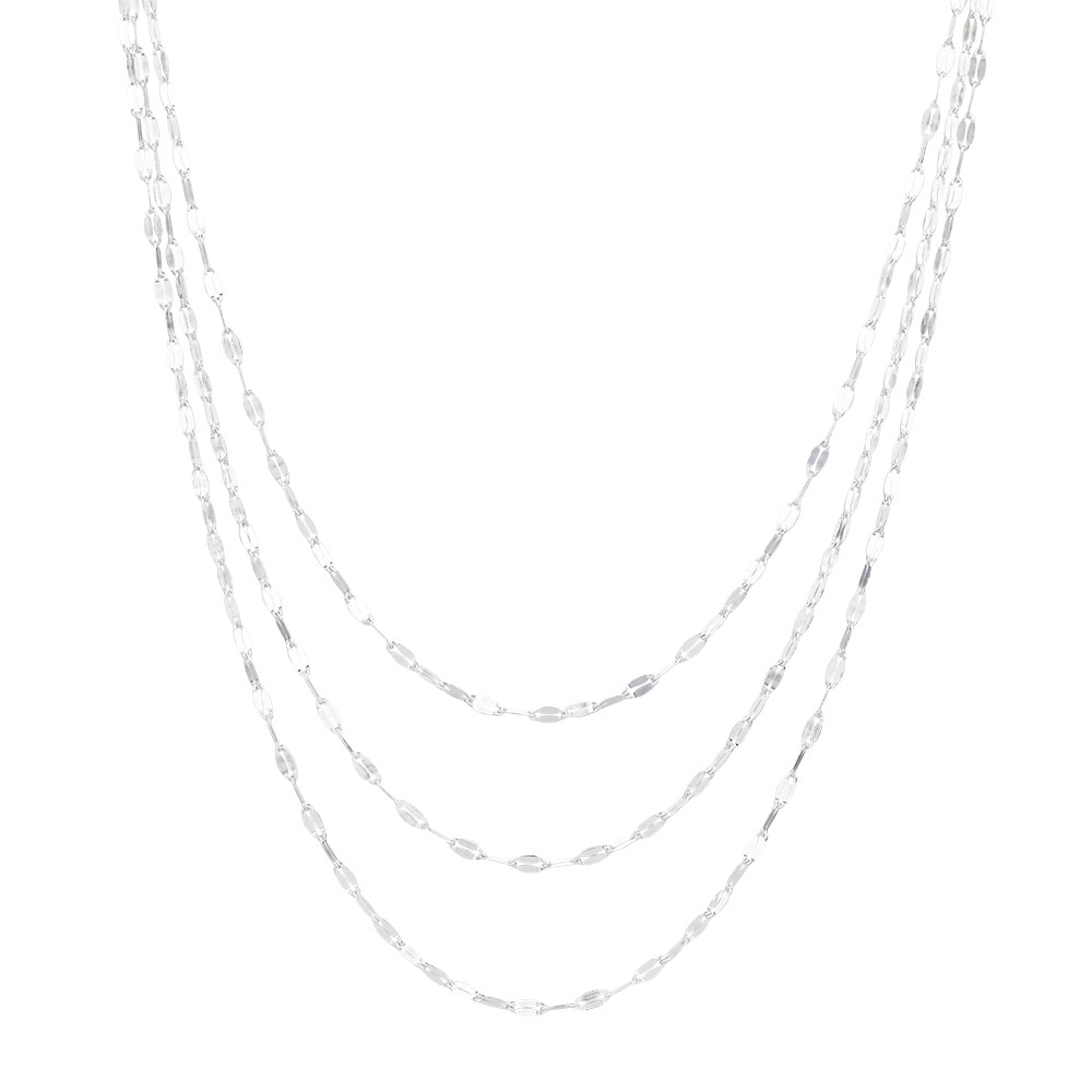 Adjustable Layer Chain Necklace in Sterling Silver