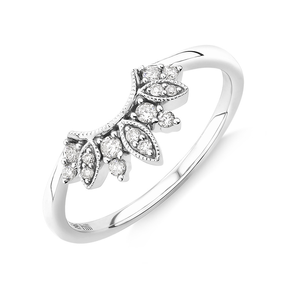 Evermore Contoured Wedding Band with Diamonds in 10ct