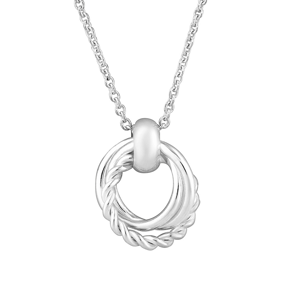 47cm Triple Circle Pendant In Sterling 