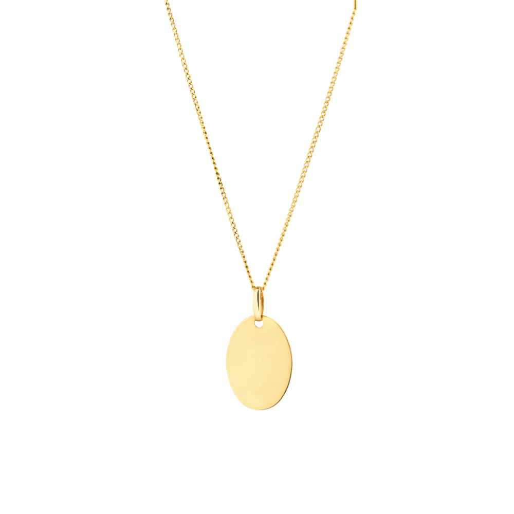 Oval Disc Pendant 10ct Yellow Gold