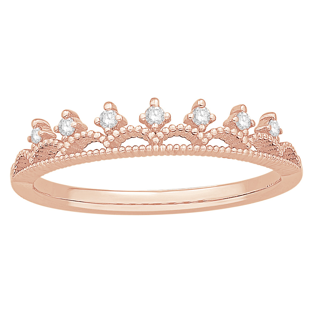 Tiara Ring with Diamonds in 10ct Rose Gold