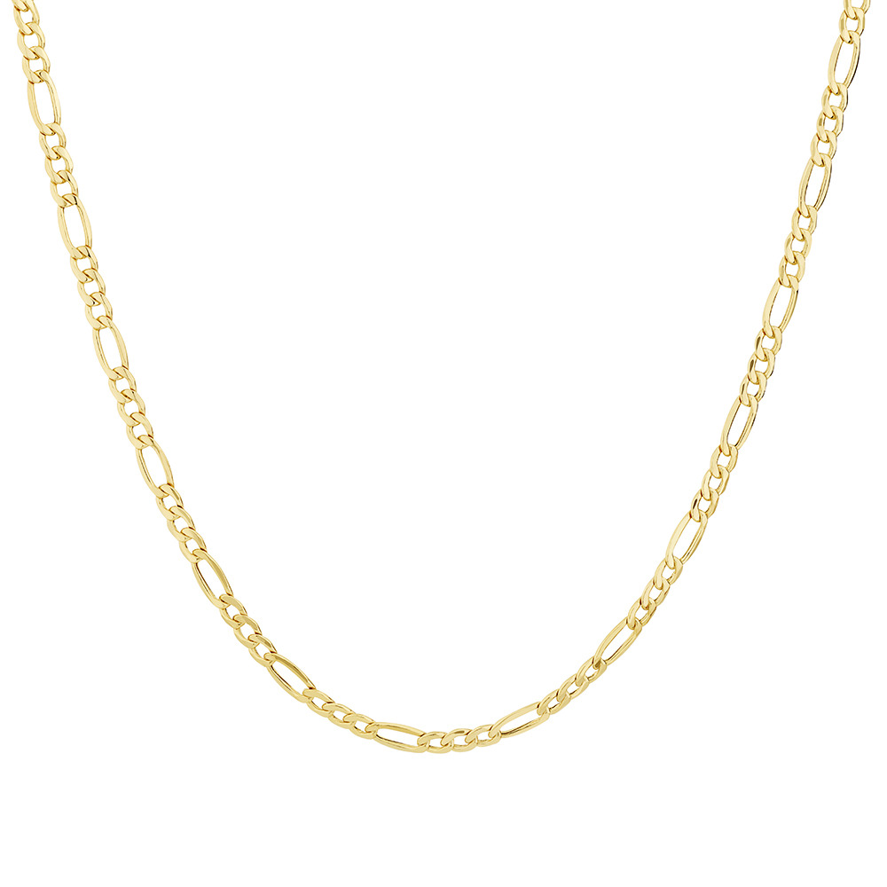 50cm Hollow Figaro Chain In 10ct Yellow Gold 50cm Hollow Figaro Chain In 10ct Yellow Gold