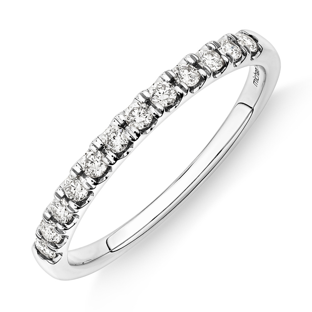 Wedding Band with 1/4 Carat TW of Diamonds in 14ct White Gold