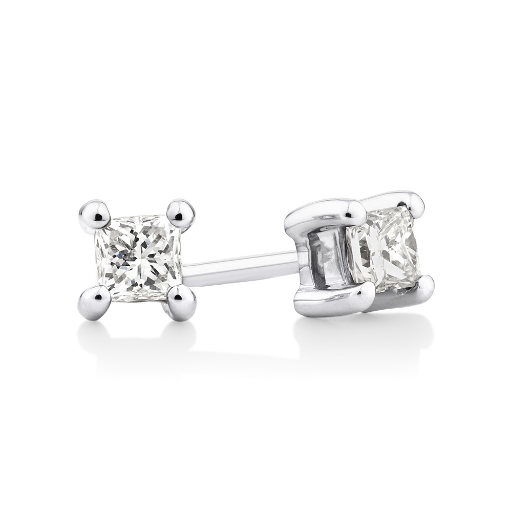 Stud Earrings With 1 4 Carat Tw Of Diamonds In 10ct White Gold