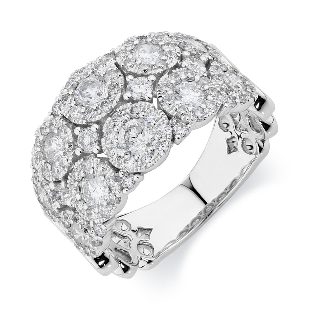 Bubble Ring with 2 Carat TW of Diamonds in 14ct White Gold