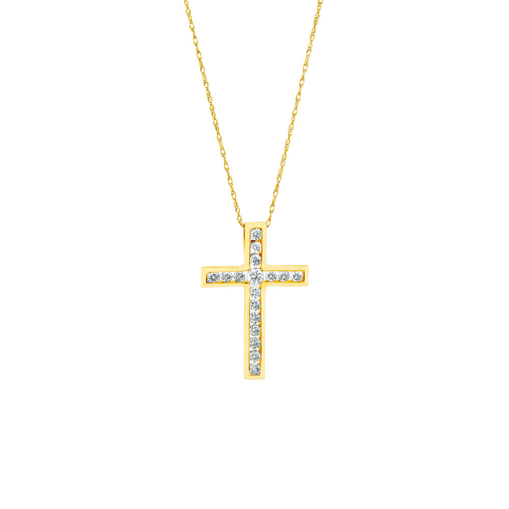 Cross Pendant with 0.10 Carat TW of 