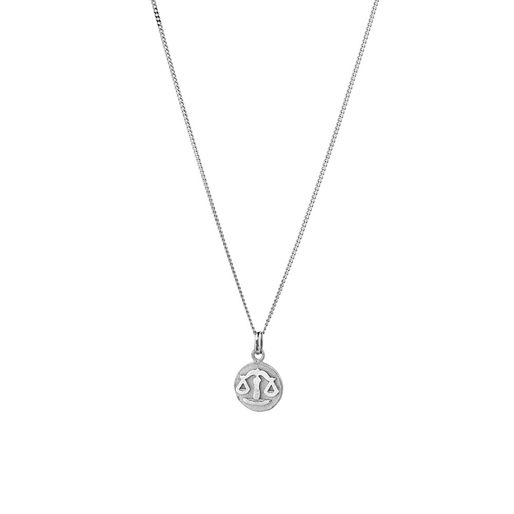 Libra Zodiac Pendant in Sterling Silver