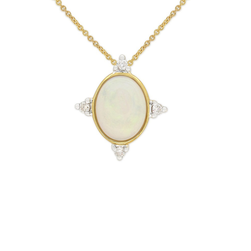 Opal and Diamonds in 10kt Yellow Gold