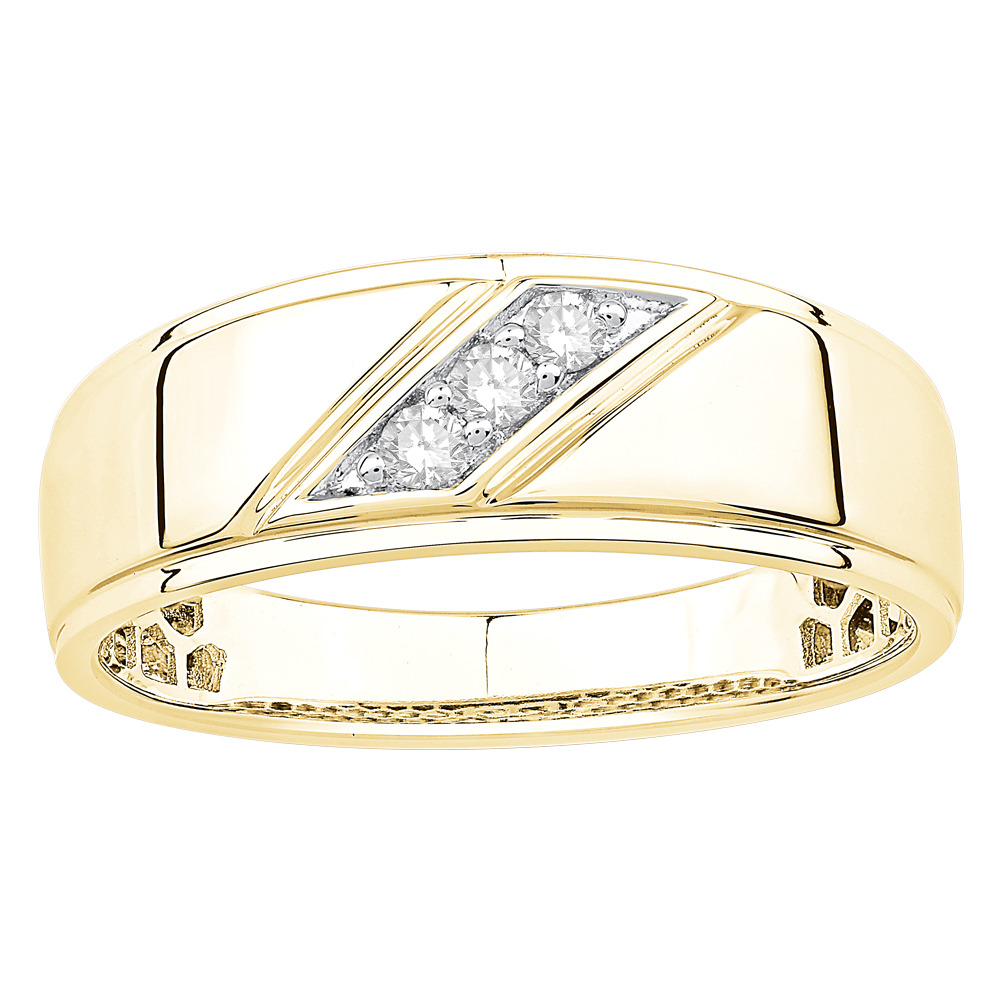 Ring with Champagne Diamonds in 10ct Yellow Gold