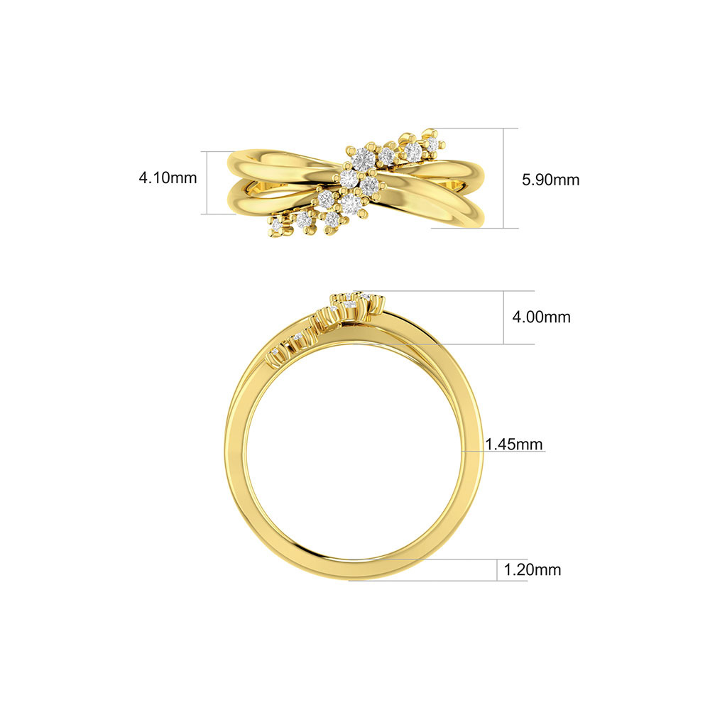 Scatter Ring with 0.15 Carat TW of Diamonds in 10ct Yellow Gold
