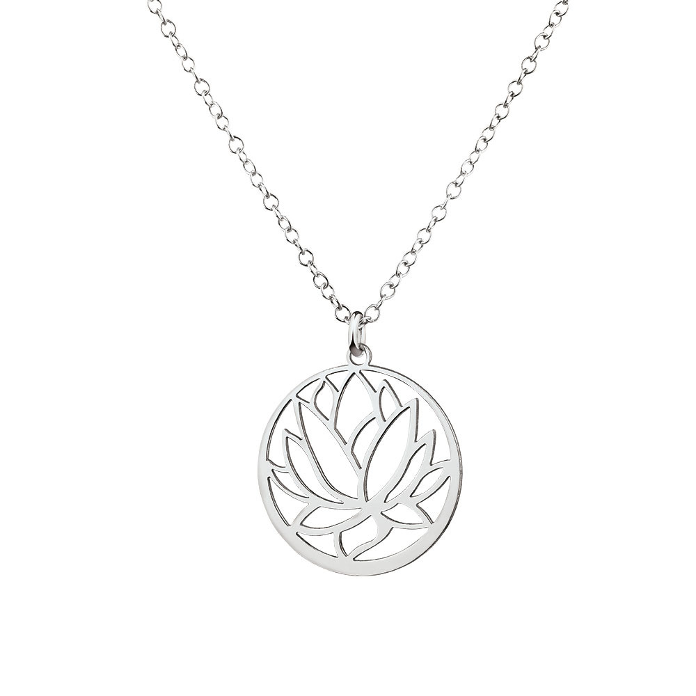 Lotus Flower Pendant in Sterling Silver
