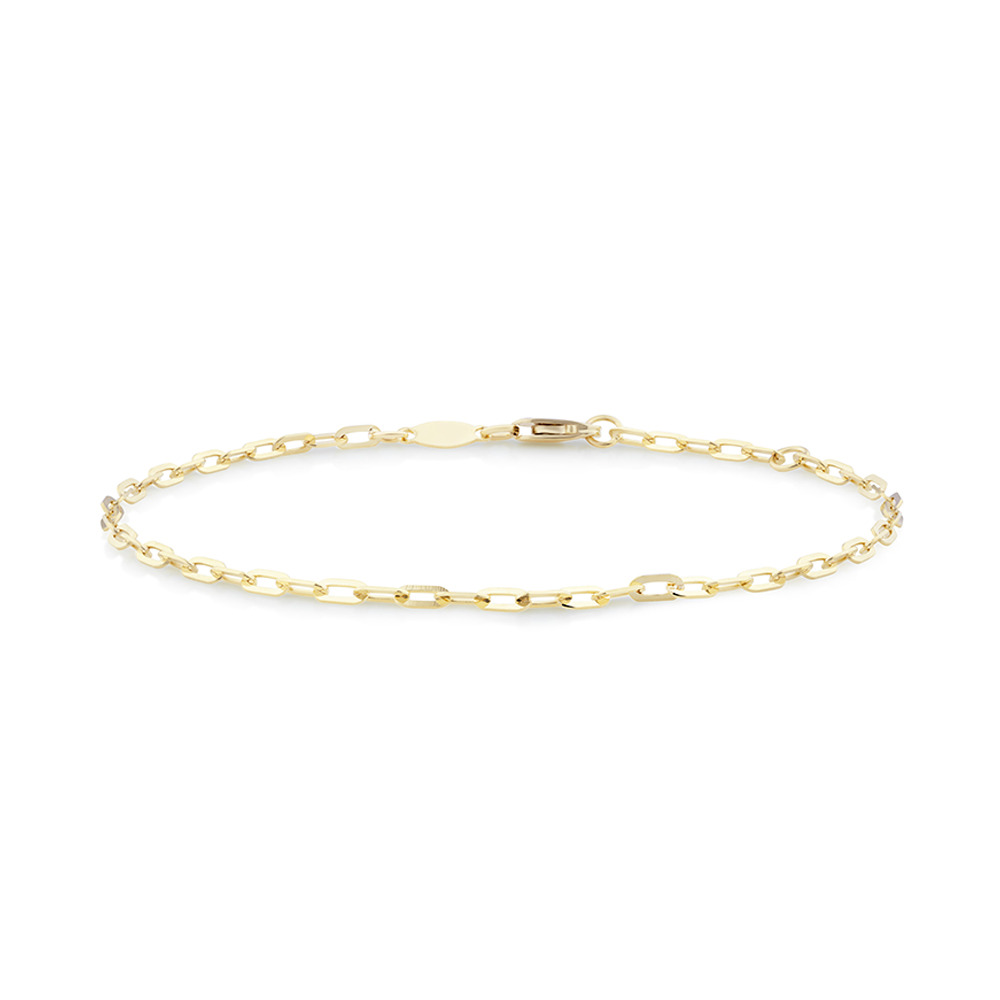 Paperclip Bracelet In 10ct Yellow Gold