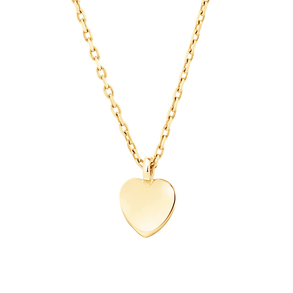 Minimal Heart Disc Necklace In 10kt 