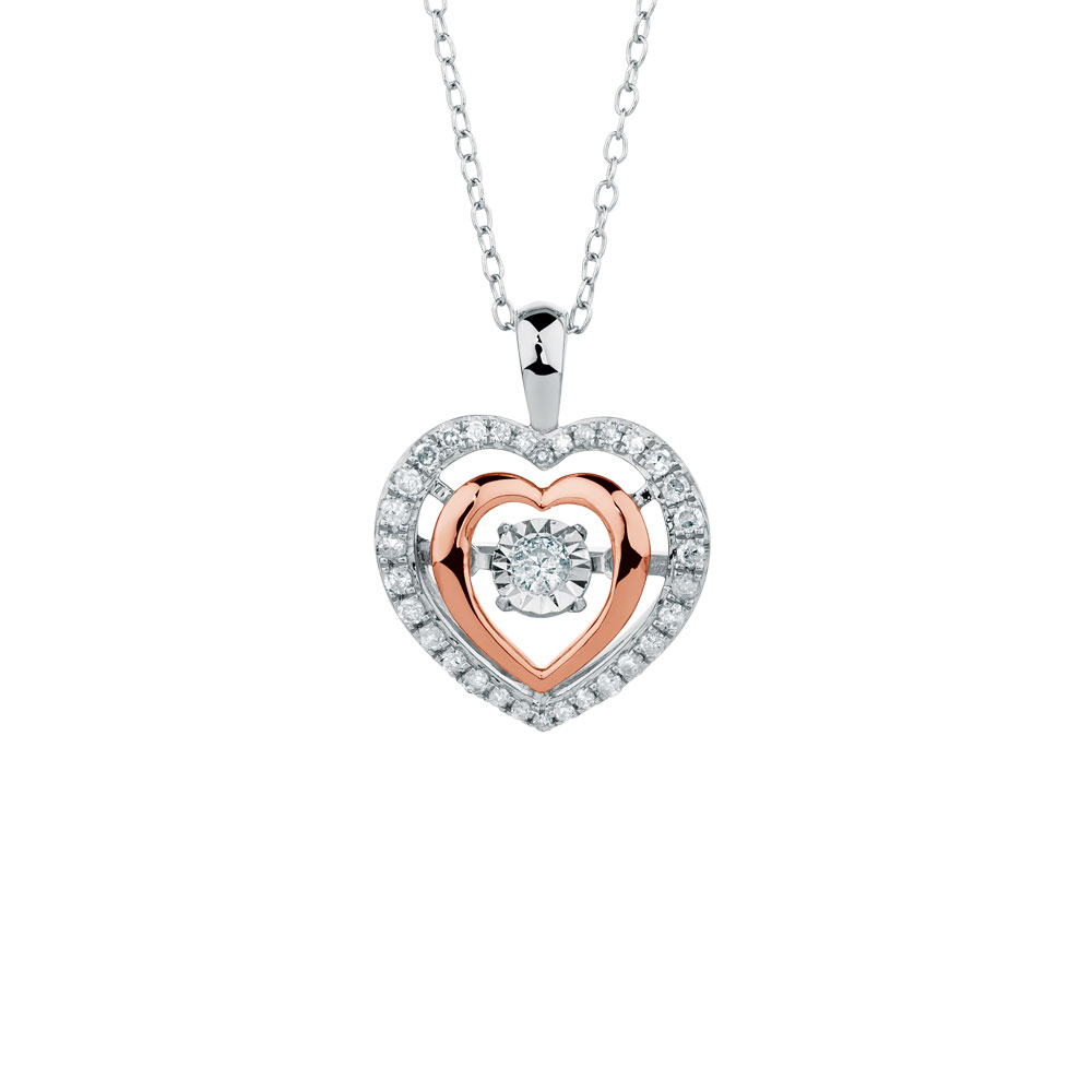 Everlight Pendant with 1/4 Carat TW of Diamonds in 10ct Rose Gold ...