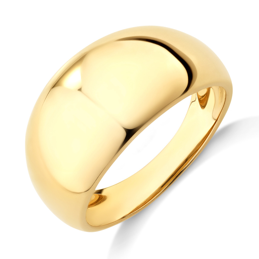 Wide Polished Dome Ring in 10ct Yellow Gold