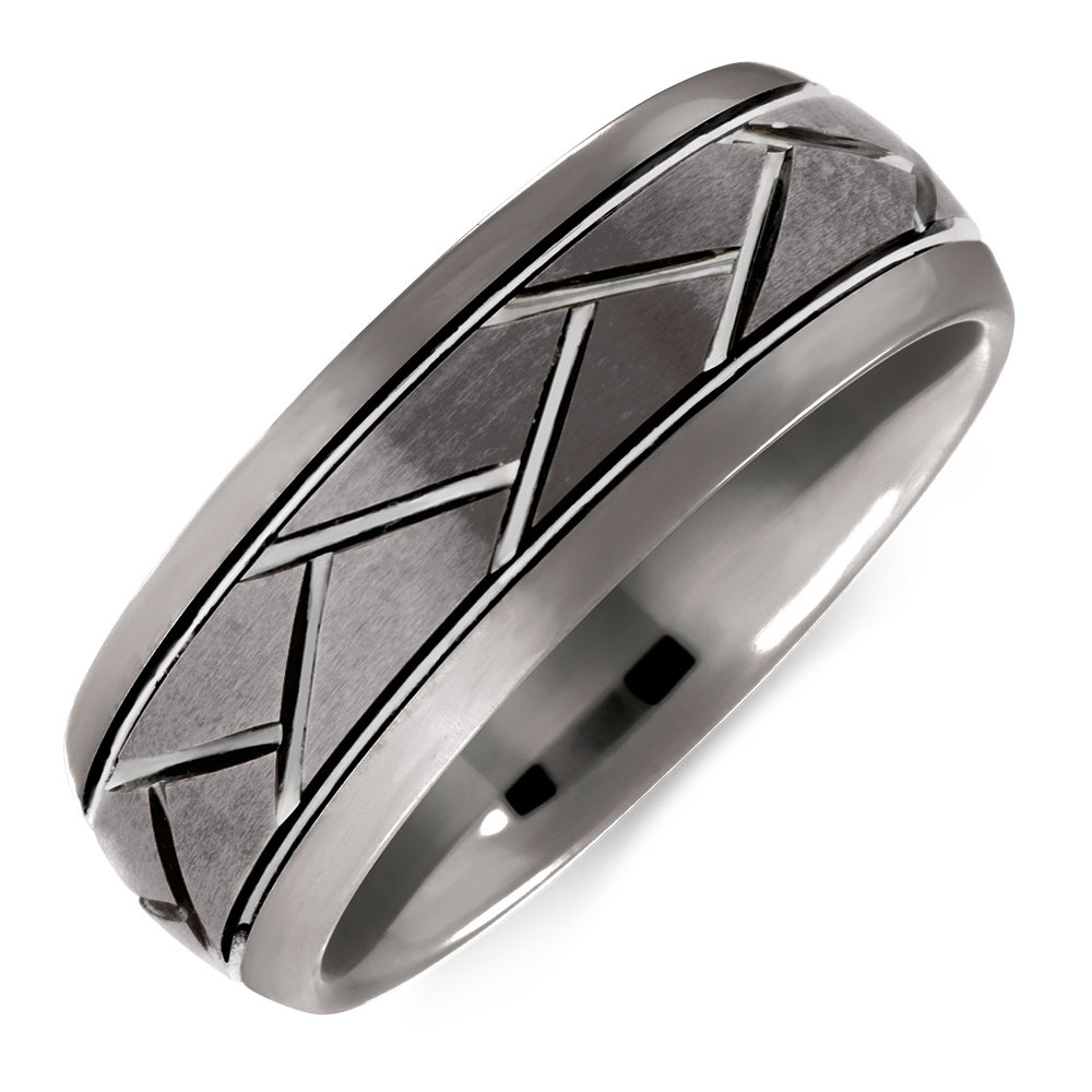 8mm Men's Ring in Grey Tungsten