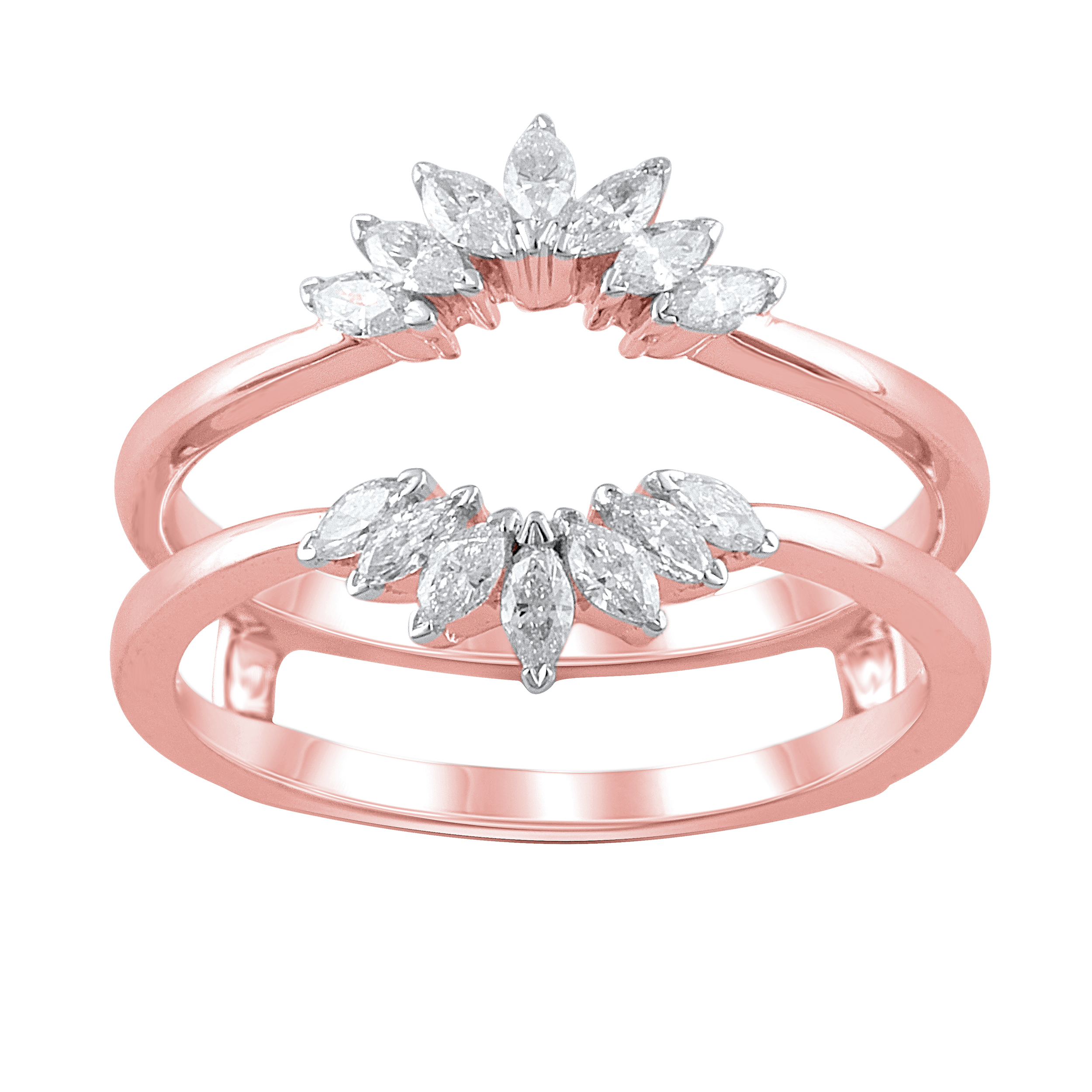 Enhancer Ring with 0.34 Carat TW of Diamonds in 10ct Rose Gold