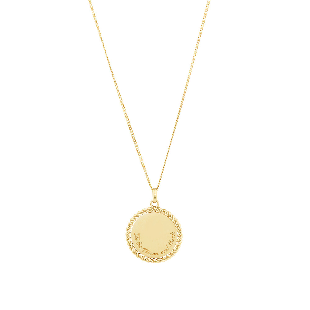 Disc Engraved Pendant in 10kt Yellow Gold