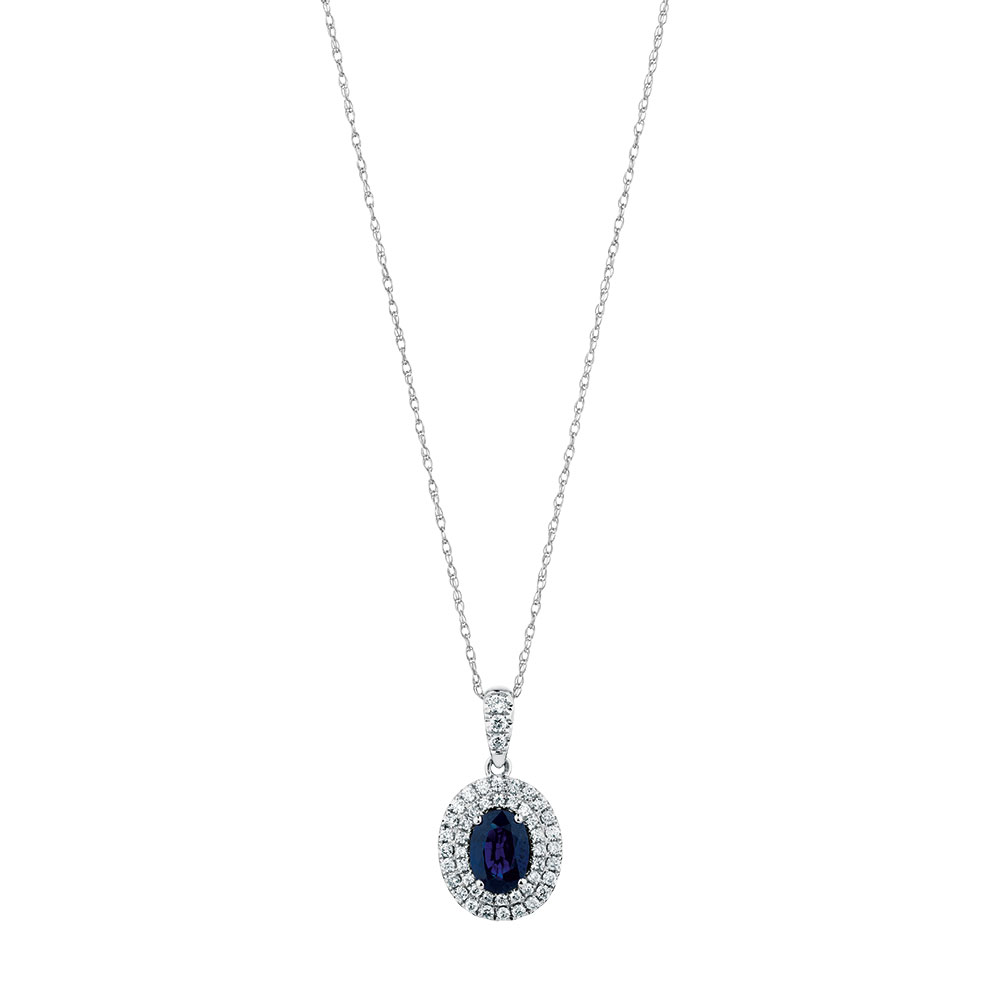 Michael Hill Designer Pendant with Sapphire & 0.40 Carat TW of Diamonds ...