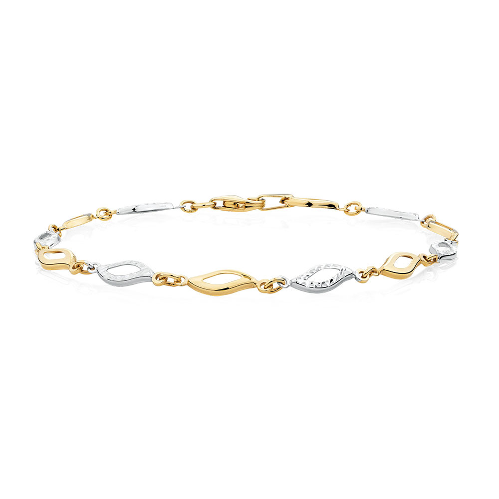 Bracelet in 10ct Yellow \u0026 White Gold