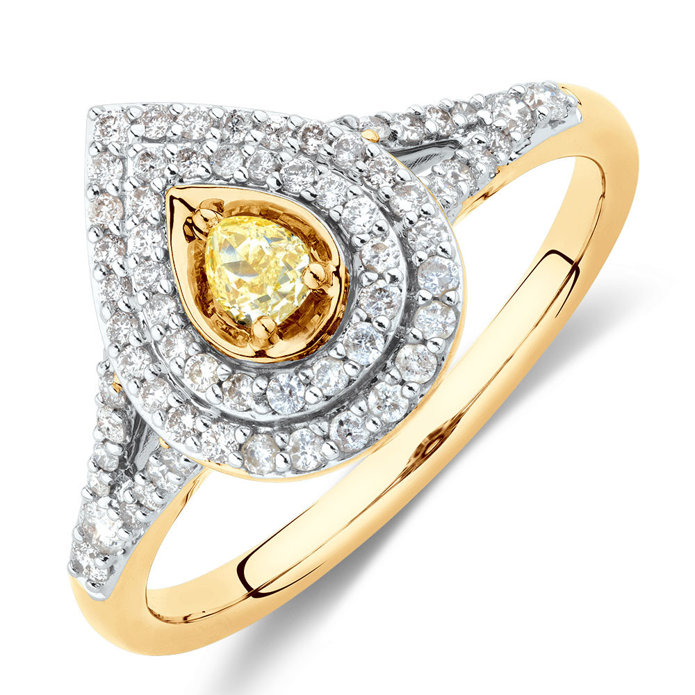 Michael hill yellow diamond ring Clearance