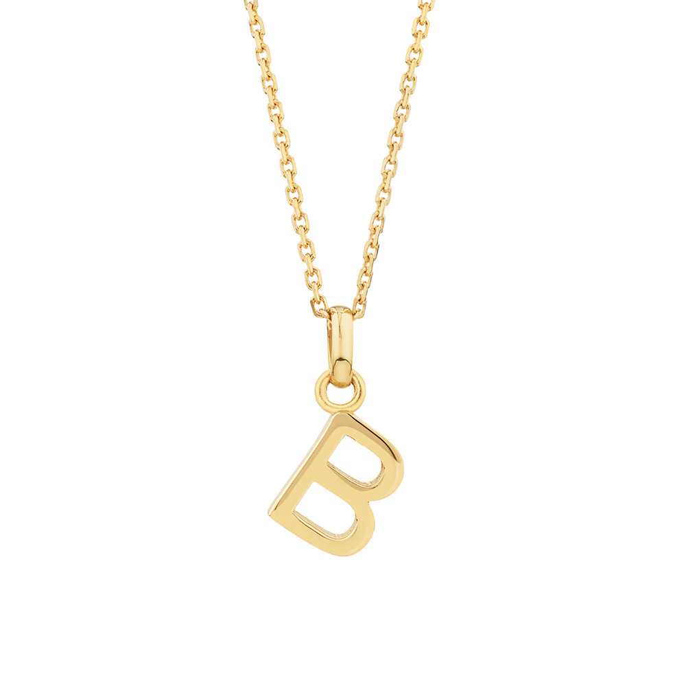 B Initial Pendant in 10kt Yellow Gold