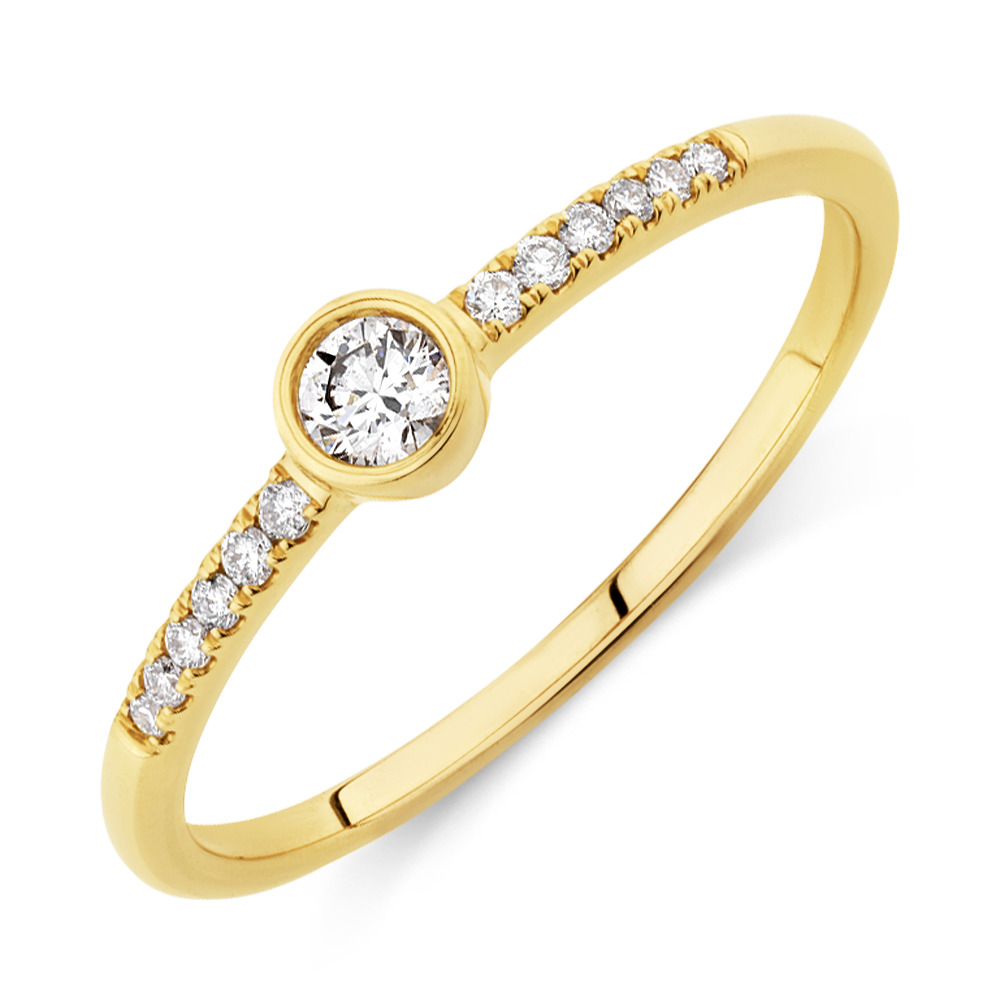 Promise Ring with 0.16 Carat TW of Diamonds in 10ct Yellow Gold