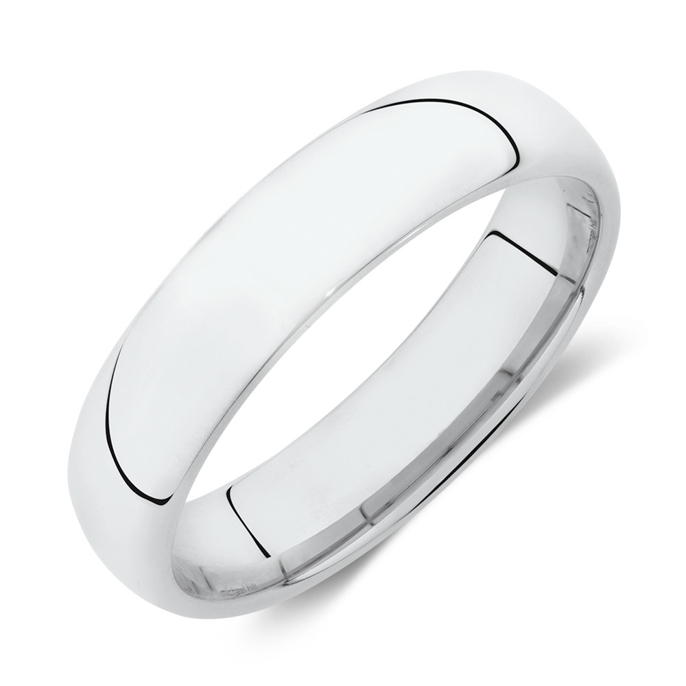 Lite Half Round Wedding Band in 10ct White Gold