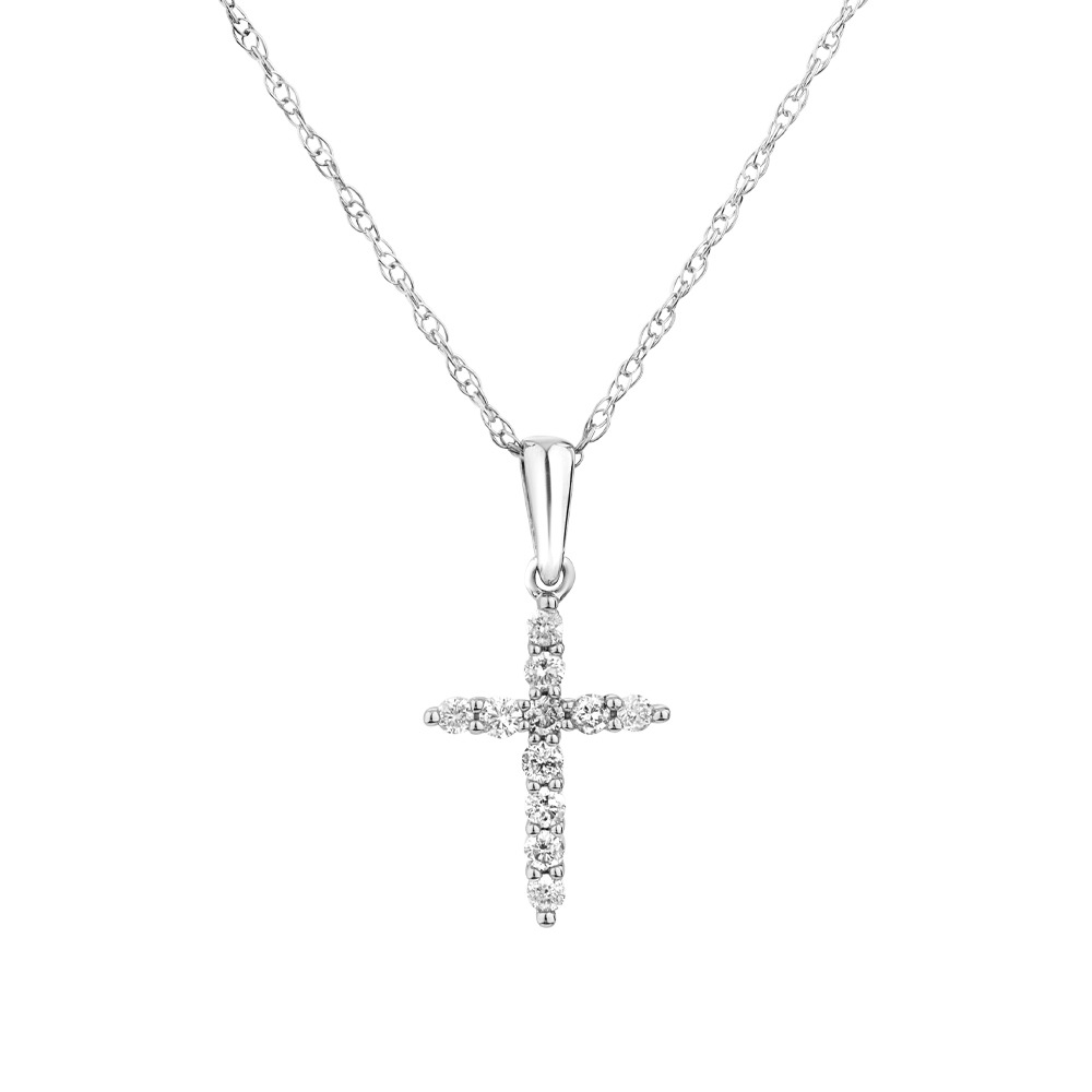 Cross Pendant with Diamonds in 10kt 