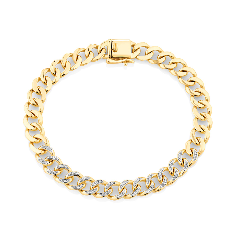 Cuban Link Bracelet with 0.33 Carat TW 