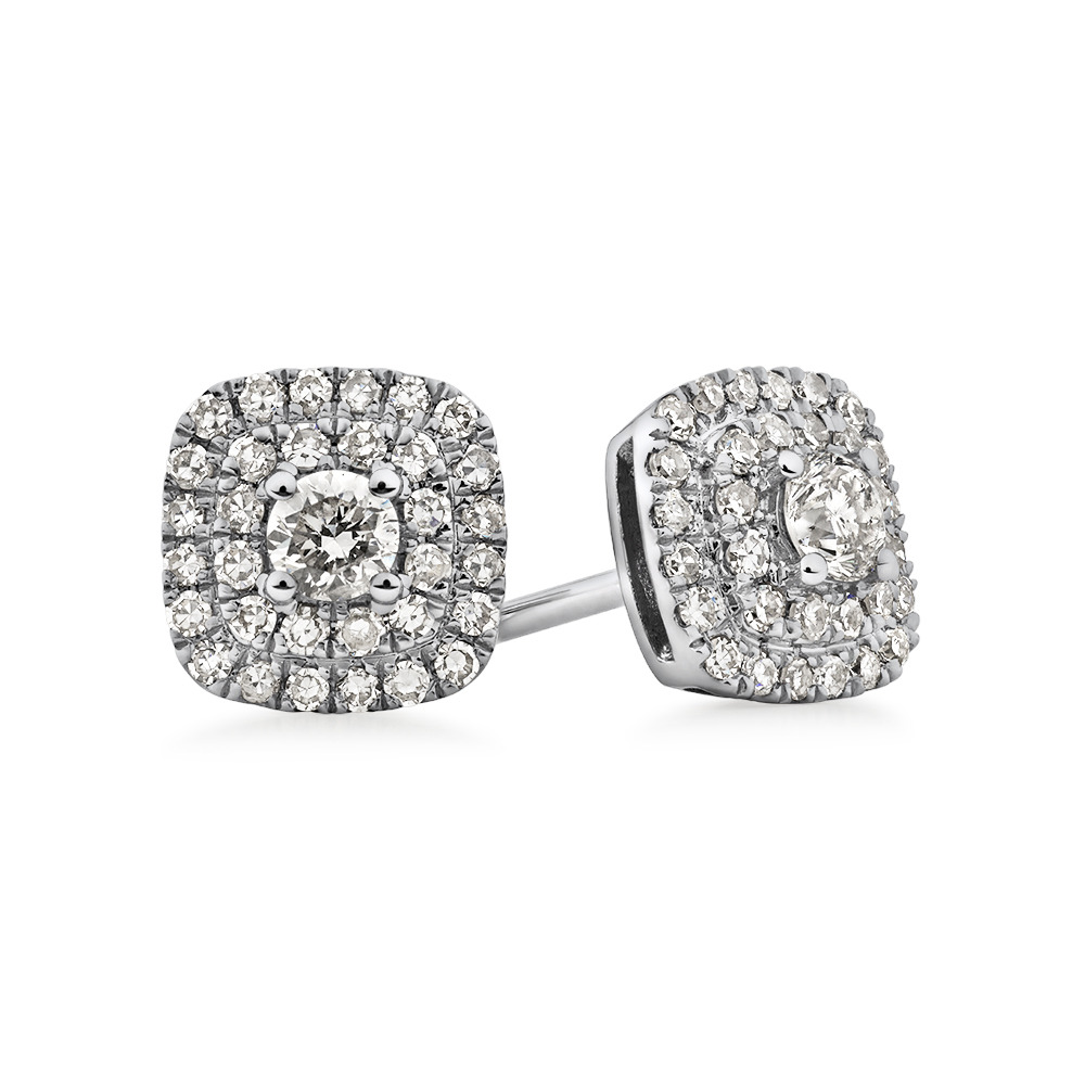 2 carat total weight diamond earrings