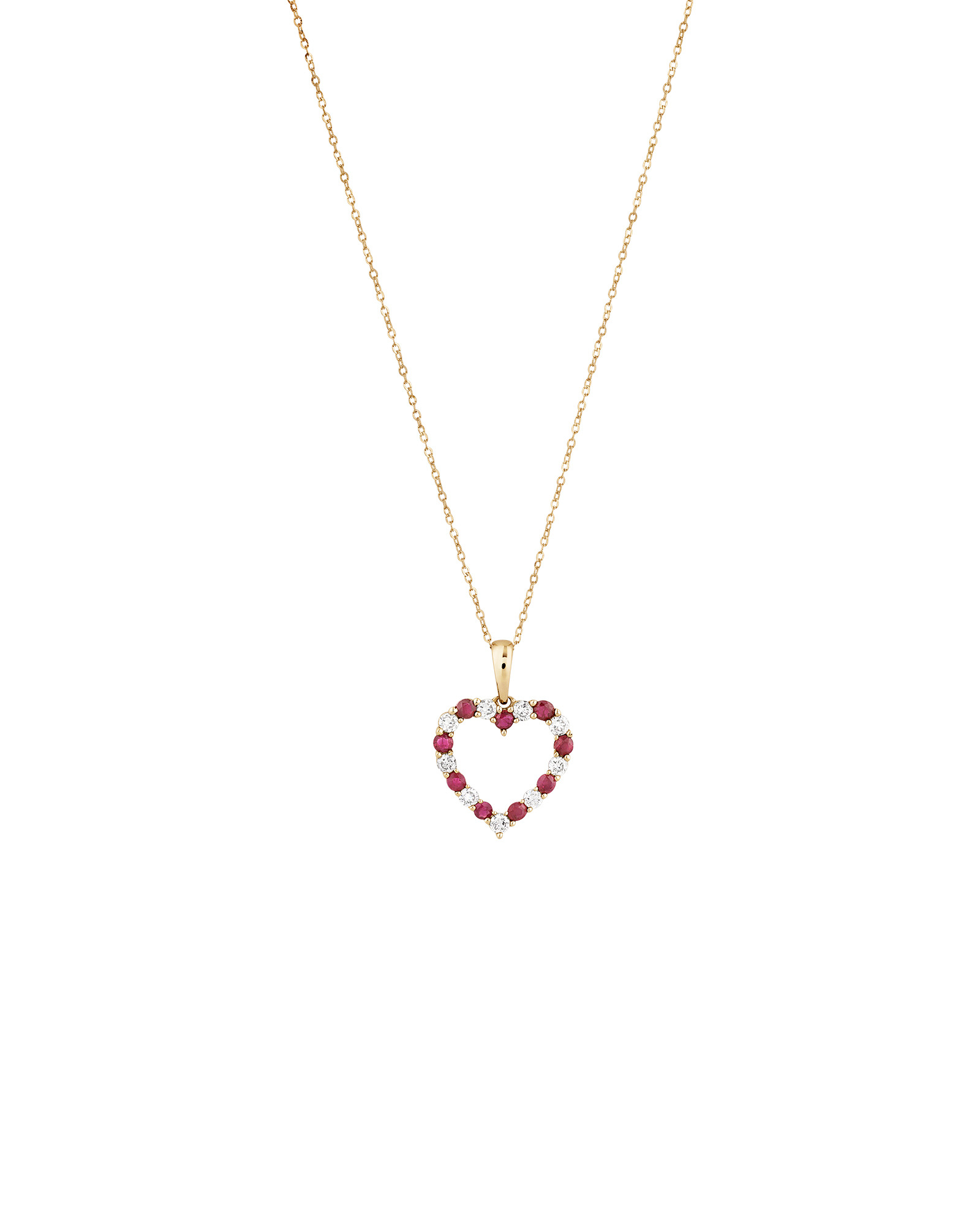 Heart Pendant with Ruby \u0026 0.25 Carat TW 