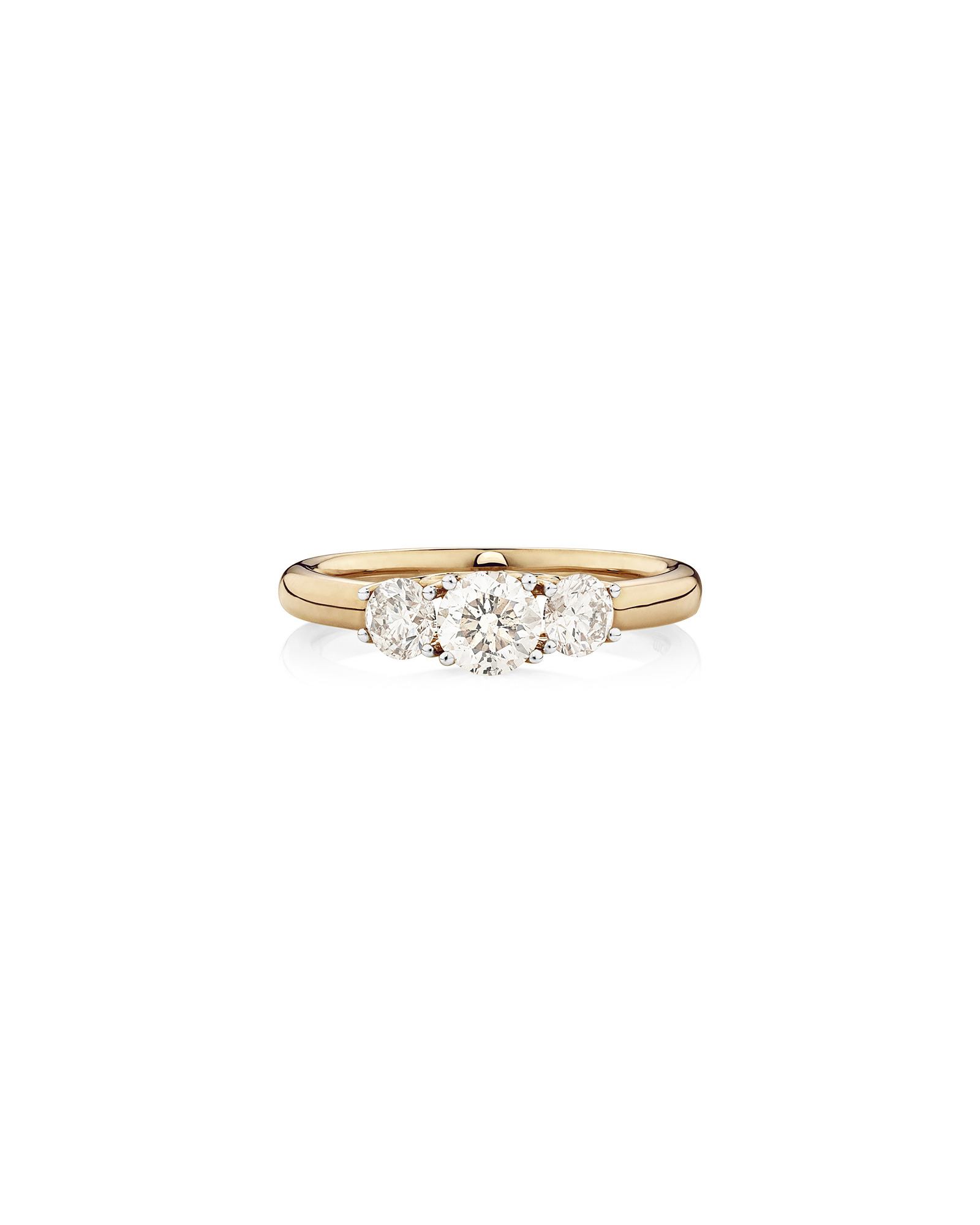 Three Stone Engagement Ring With 1 Carat Tw Of Diamonds In 14ct Yellow Gold