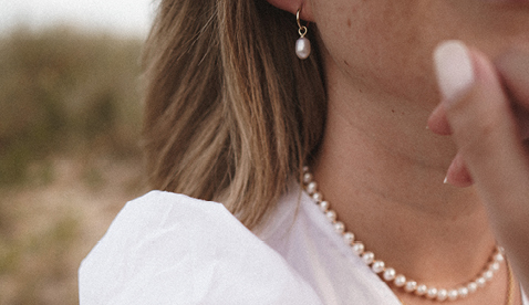Pearl Necklace and Pearl Drop Earrings Pearl Necklace and Pearl Drop Earrings